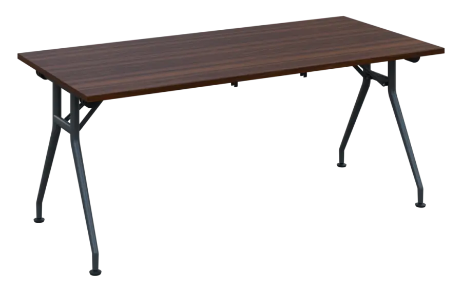 SLV 180 lak skládací jednací stůl 1800x800x750 mm, deska 25 mm, podnož černý lak, deska ořech králov